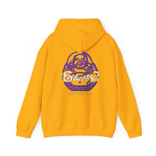 Load image into Gallery viewer, Signature &quot;Happy Buddha&quot; Purple Logo  - Hooded Sweatshirt