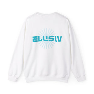 White Contrast Lite Blue Crewneck Sweatshirt