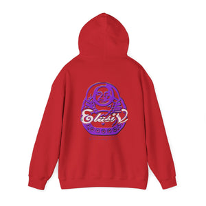 Signature "Happy Buddha" Purple Logo  - Hooded Sweatshirt