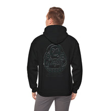 Load image into Gallery viewer, Hooded Sweatshirt Fire Red/Snow White/Baby Blue Blk Logo