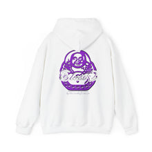 Load image into Gallery viewer, Signature &quot;Happy Buddha&quot; Purple Logo  - Hooded Sweatshirt