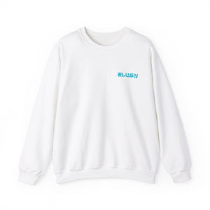 White Contrast Lite Blue Crewneck Sweatshirt