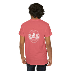 3 Buddha Design Coral Heavy Cotton Tee