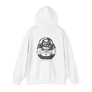 Signature "Happy Buddha" Grey Contrast Logo  - Hooded Sweatshirt