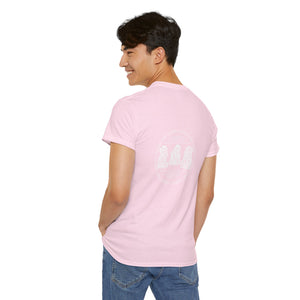 3 Buddha Design Pink Heavy Cotton Tee