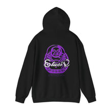 Load image into Gallery viewer, Signature &quot;Happy Buddha&quot; Purple Logo  - Hooded Sweatshirt