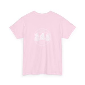 3 Buddha Design Pink Heavy Cotton Tee