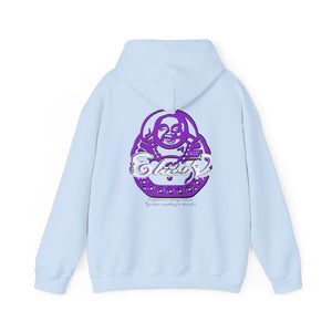 Signature "Happy Buddha" Purple Logo  - Hooded Sweatshirt