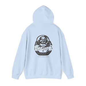 Signature "Happy Buddha" Grey Contrast Logo  - Hooded Sweatshirt