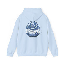 Load image into Gallery viewer, Signature &quot;Happy Buddha&quot; Blue Logo  - Hooded Sweatshirt