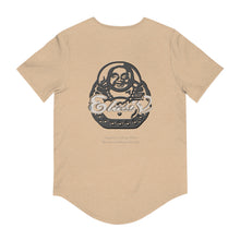 Load image into Gallery viewer, Signature &quot;Happy Buddha&quot; Grey Logo -Curved Hem Tee