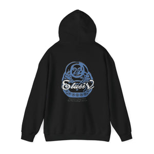 Signature "Happy Buddha" Blue Logo  - Hooded Sweatshirt