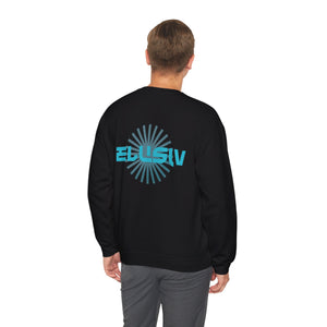 Black Elusiv Contrast Lite Blue Crewneck Sweatshirt