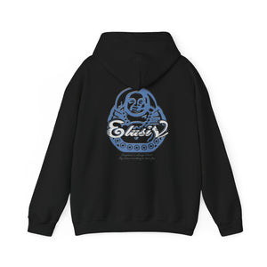 Signature "Happy Buddha" Blue Logo  - Hooded Sweatshirt