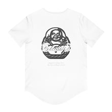 Load image into Gallery viewer, Signature &quot;Happy Buddha&quot; Grey Logo -Curved Hem Tee