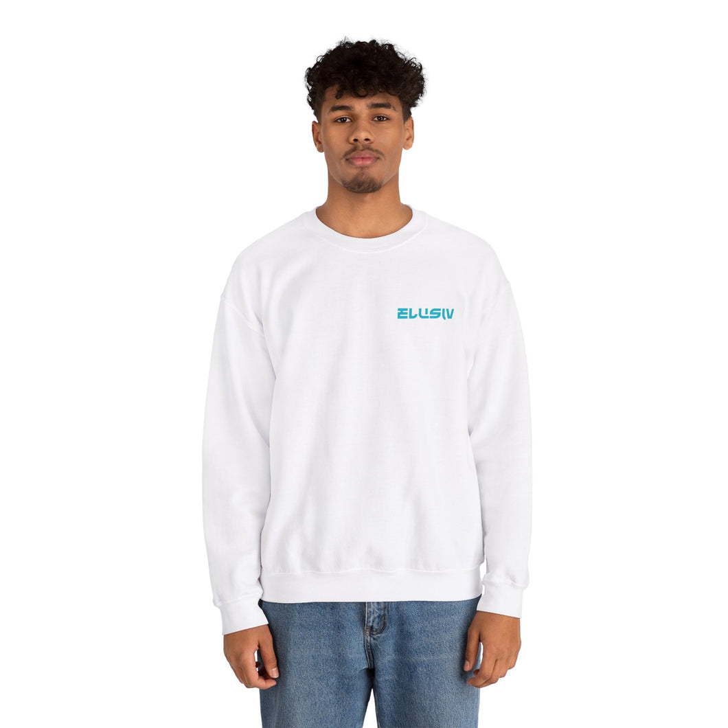 White Contrast Lite Blue Crewneck Sweatshirt