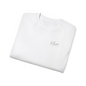 Elusiv unisex White Ultra Cotton Tee - Signature Black Buddha logo