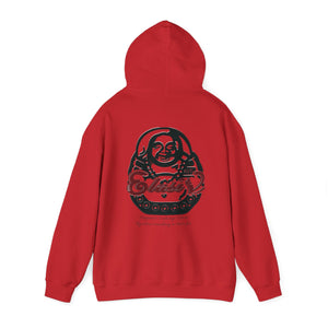 Hooded Sweatshirt Fire Red/Snow White/Baby Blue Blk Logo