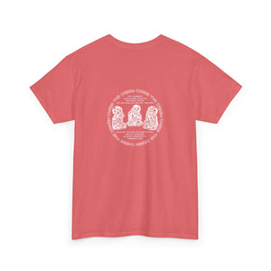 3 Buddha Design Coral Heavy Cotton Tee