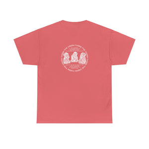 3 Buddha Design Coral Heavy Cotton Tee