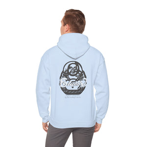 Signature "Happy Buddha" Grey Contrast Logo  - Hooded Sweatshirt