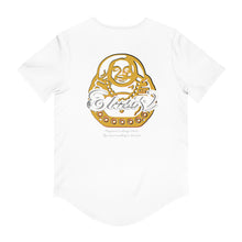 Load image into Gallery viewer, Signature &quot;Happy Buddha&quot; Yellow Logo -Curved Hem Tee