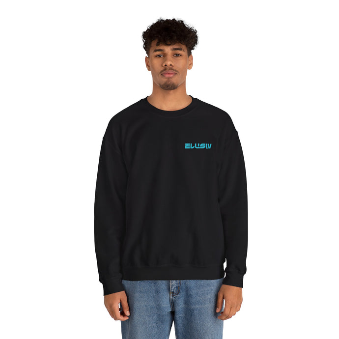 Black Elusiv Contrast Lite Blue Crewneck Sweatshirt