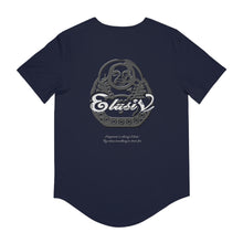 Load image into Gallery viewer, Signature &quot;Happy Buddha&quot; Grey Logo -Curved Hem Tee