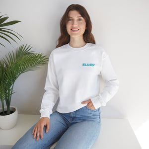 White Contrast Lite Blue Crewneck Sweatshirt