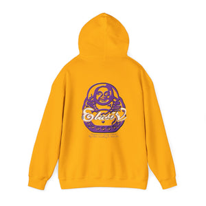 Signature "Happy Buddha" Purple Logo  - Hooded Sweatshirt