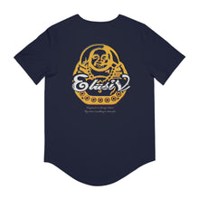 Load image into Gallery viewer, Signature &quot;Happy Buddha&quot; Yellow Logo -Curved Hem Tee