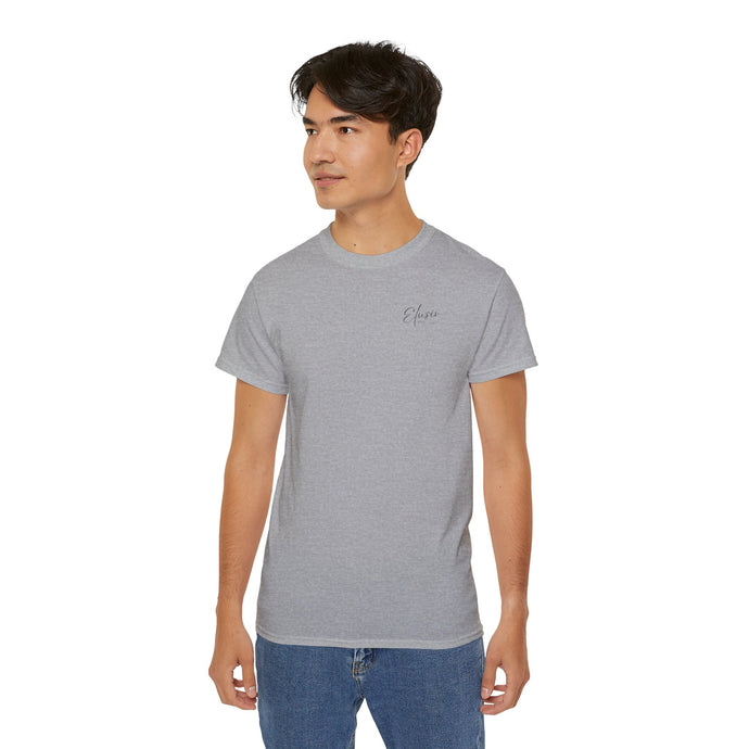 Elusiv unisex Grey Ultra Cotton Tee - Signature Black Buddha logo