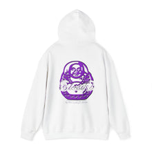 Load image into Gallery viewer, Signature &quot;Happy Buddha&quot; Purple Logo  - Hooded Sweatshirt