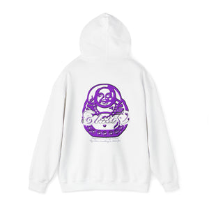 Signature "Happy Buddha" Purple Logo  - Hooded Sweatshirt