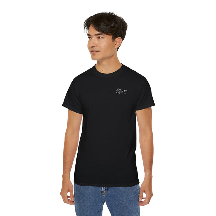 Elusiv unisex Black Ultra Cotton Tee - Signature Black Buddha logo