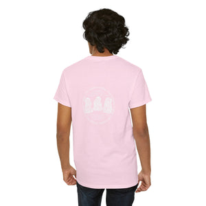 3 Buddha Design Pink Heavy Cotton Tee