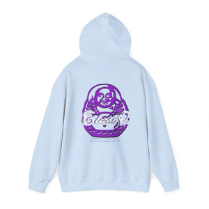 Signature "Happy Buddha" Purple Logo  - Hooded Sweatshirt