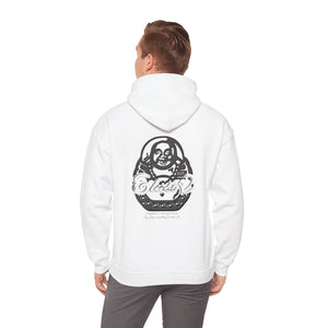 Signature "Happy Buddha" Grey Contrast Logo  - Hooded Sweatshirt