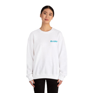 White Contrast Lite Blue Crewneck Sweatshirt