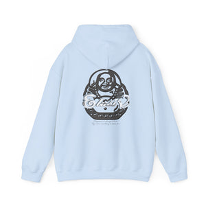 Signature "Happy Buddha" Grey Contrast Logo  - Hooded Sweatshirt