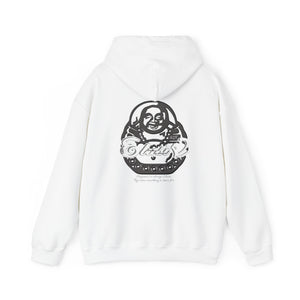 Signature "Happy Buddha" Grey Contrast Logo  - Hooded Sweatshirt