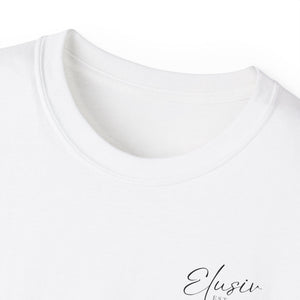 Elusiv unisex White Ultra Cotton Tee - Signature Black Buddha logo