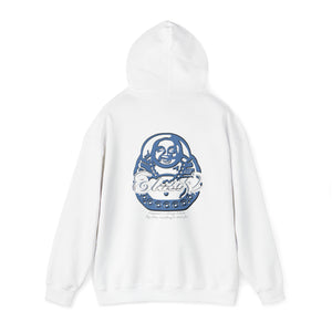 Signature "Happy Buddha" Blue Logo  - Hooded Sweatshirt