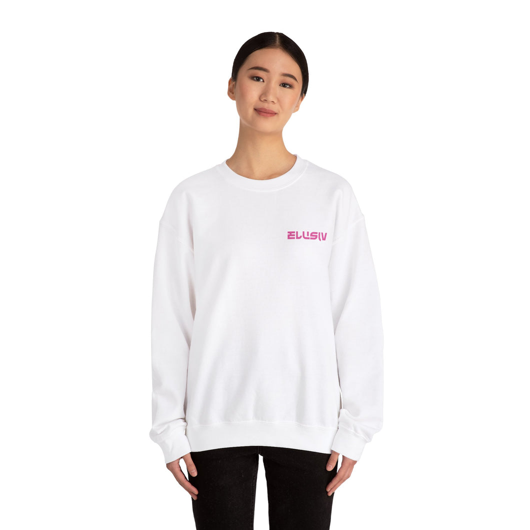 White Contrast Lite Grape Crewneck Sweatshirt