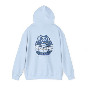 Signature "Happy Buddha" Blue Logo  - Hooded Sweatshirt