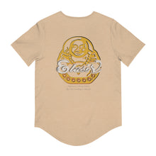 Load image into Gallery viewer, Signature &quot;Happy Buddha&quot; Yellow Logo -Curved Hem Tee