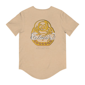 Signature "Happy Buddha" Yellow Logo -Curved Hem Tee