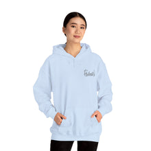 Load image into Gallery viewer, Hooded Sweatshirt Fire Red/Snow White/Baby Blue Blk Logo