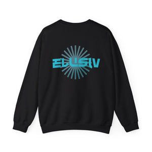 Black Elusiv Contrast Lite Blue Crewneck Sweatshirt